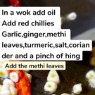 Add the methi leaves
