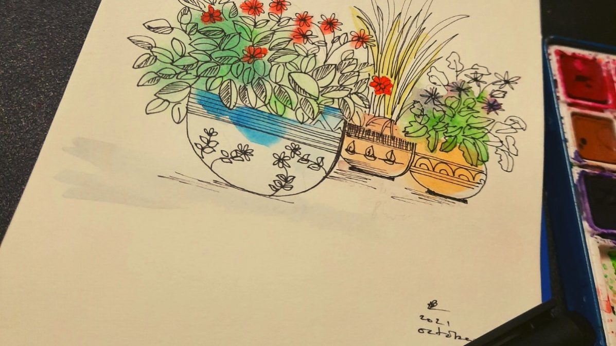 A pot of flowers